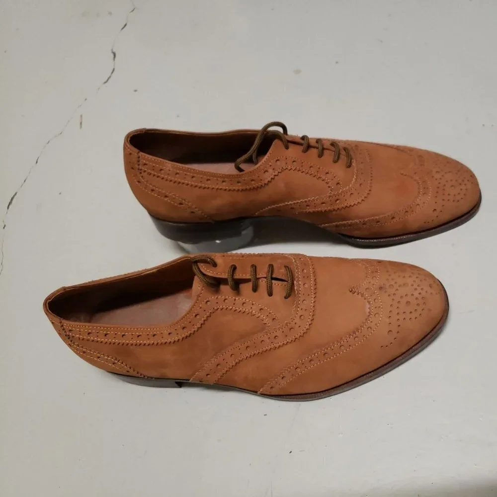 Handmade sz 8.5 mens shoes leather lace up